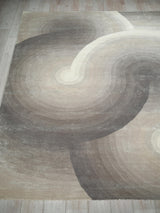 Exquisite Rugs Mitomo Hand Tufted Wool/Bamboo Silk in 7272 Charcoal/Ivory 9' x 12' Area Rug