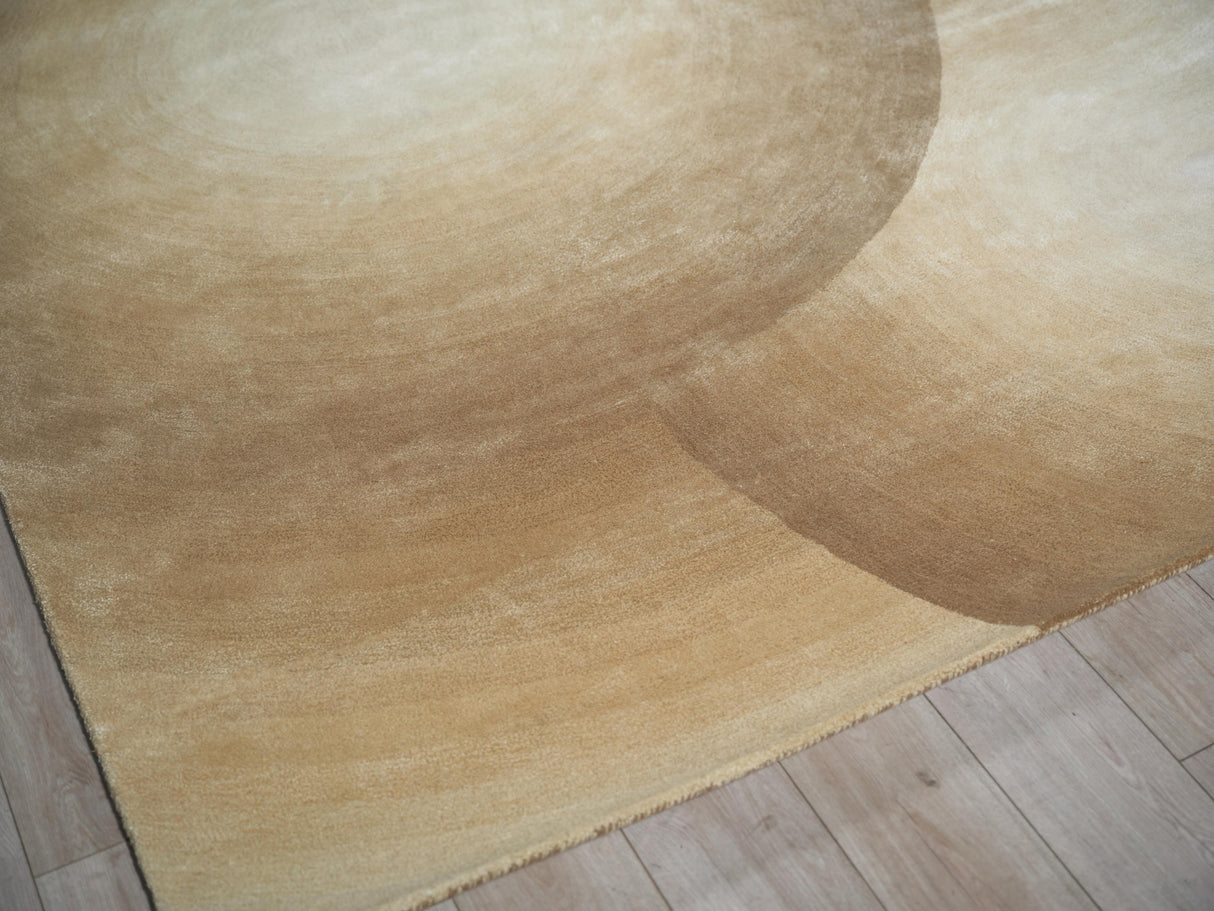Exquisite Rugs Mitomo Hand Tufted Wool/Bamboo Silk in 7273 Light Beige/Ivory 10' x 14' Area Rug
