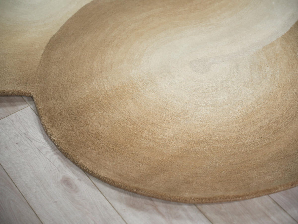 Exquisite Rugs Mitomo Hand Tufted Wool/Bamboo Silk in 7273 Light Beige/Ivory 7' x 5' Area Rug