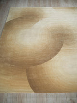 Exquisite Rugs Mitomo Hand Tufted Wool/Bamboo Silk in 7273 Light Beige/Ivory 9' x 12' Area Rug