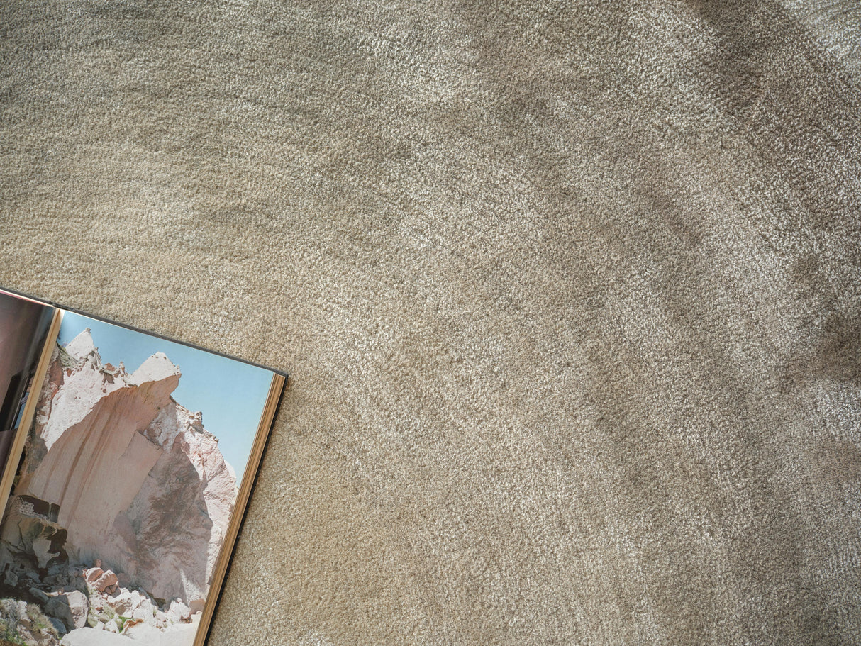 Exquisite Rugs Mitomo Hand Tufted Wool/Viscose in 7274 Taupe 9' x 12' Area Rug