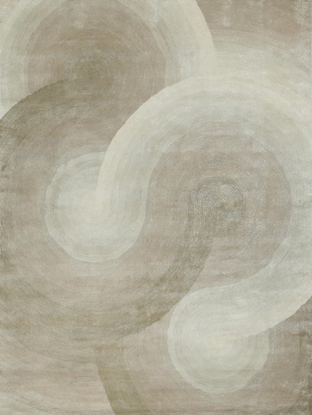 Exquisite Rugs Mitomo Hand Tufted Wool/Bamboo Silk in 7275 Pearl 5' x 7' Area Rug