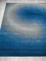Exquisite Rugs Mitomo Hand Tufted Wool/Bamboo Silk in 7277 Navy/Gray 5' x 7' Area Rug