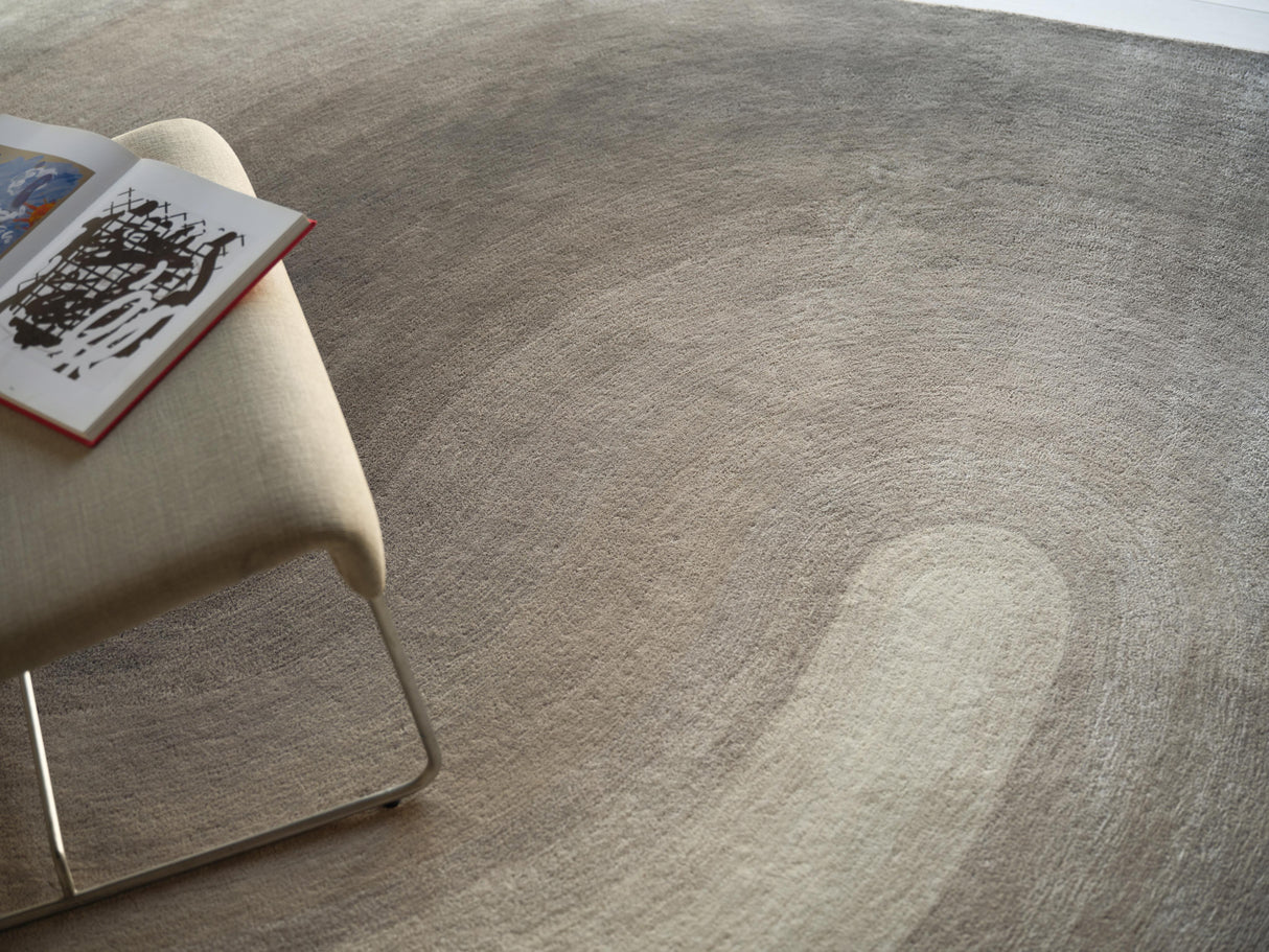Exquisite Rugs Mitomo Hand Tufted Wool/Bamboo Silk in 7278 Charcoal/Ivory 5' x 7' Area Rug