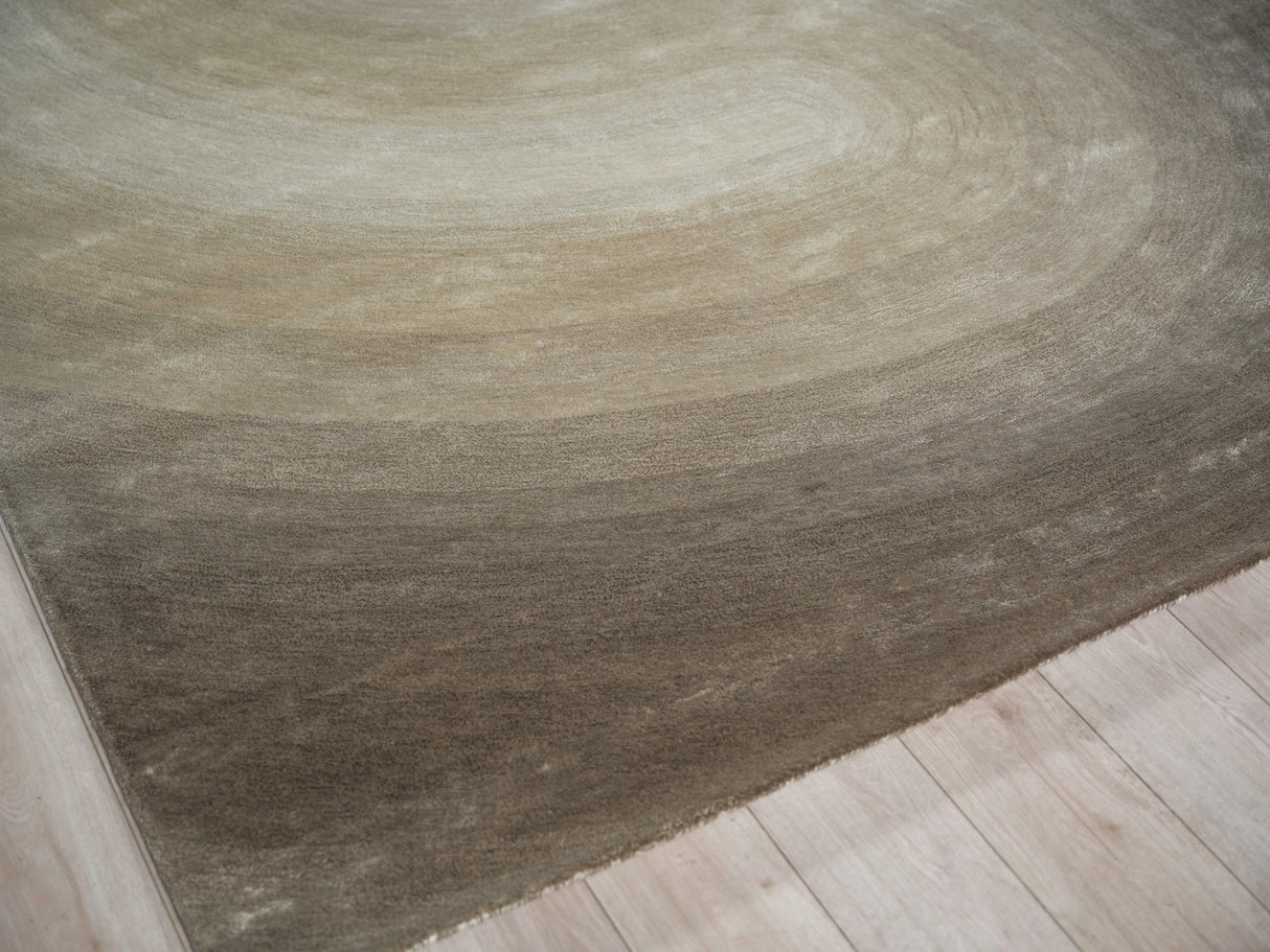 Exquisite Rugs Mitomo Hand Tufted Wool/Bamboo Silk in 7280 Taupe 10' x 14' Area Rug