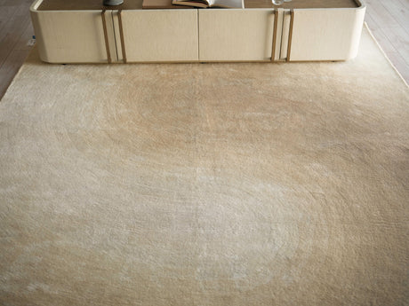 Exquisite Rugs Mitomo Hand Tufted Wool/Viscose in 7279 Light Beige/Ivory 9' x 12' Area Rug