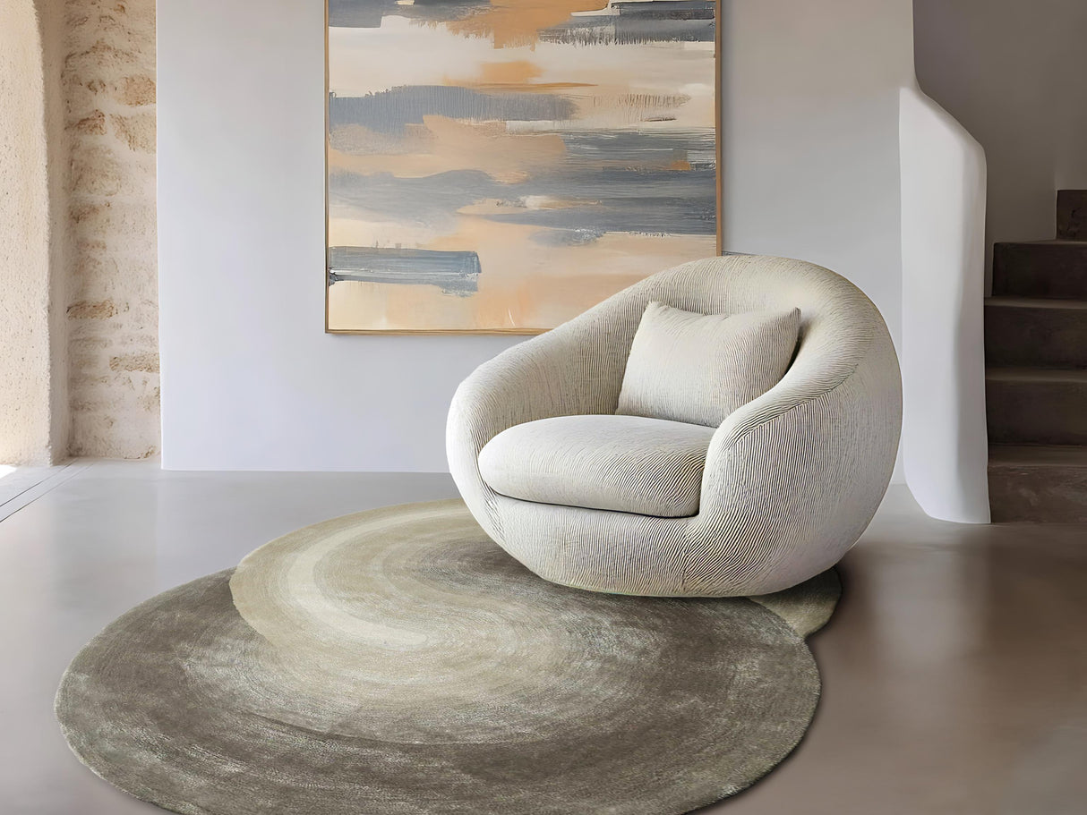 Exquisite Rugs Mitomo Hand Tufted Wool/Bamboo Silk in 7280 Taupe 7' x 5' Area Rug