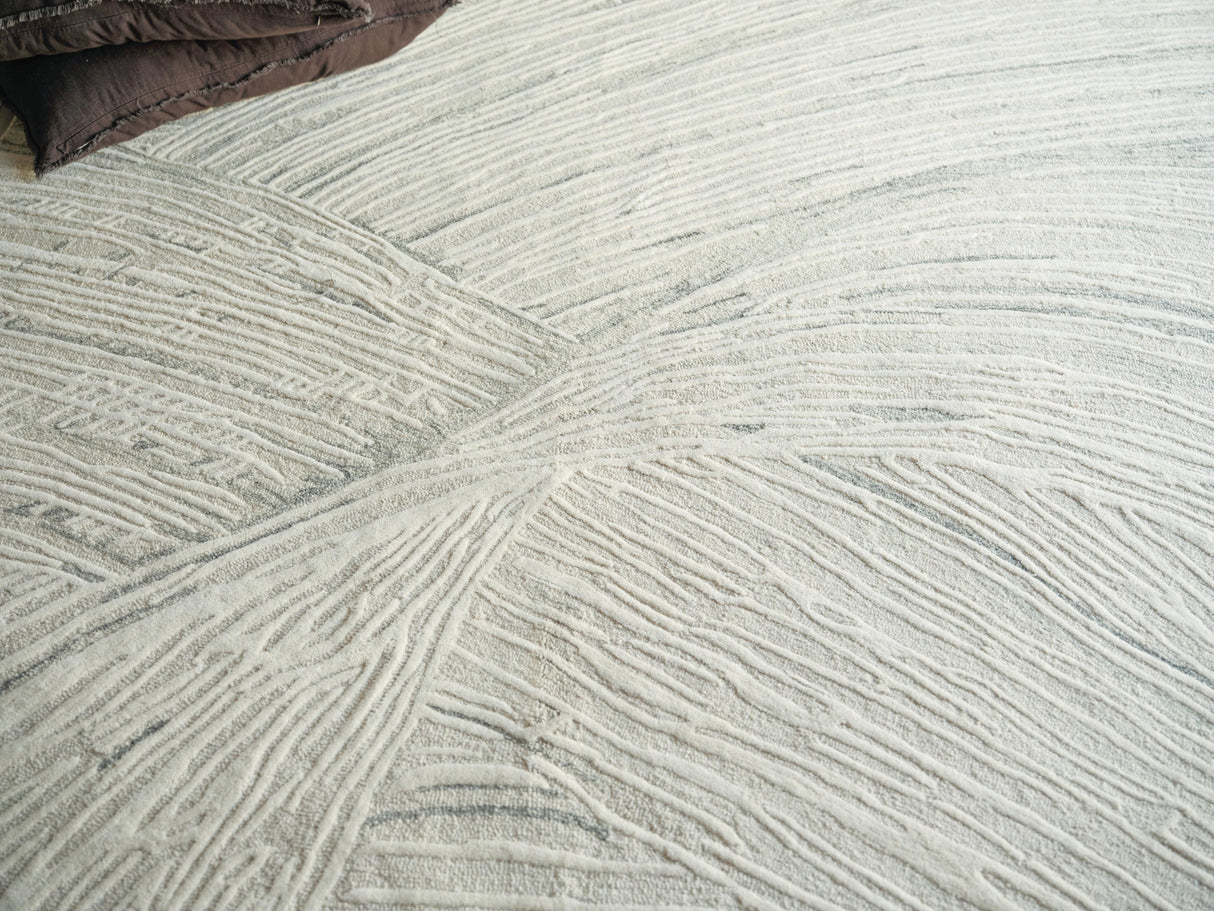 Exquisite Rugs Entro Hand Tufted New Zealand Wool in 7318 Silver/Ivory 9' x 12' Area Rug
