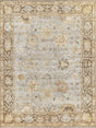 Exquisite Rugs Antique Weave Oushak Hand Knotted New Zealand Wool in 8001 Light Blue/Brown 15' x 20' Area Rug