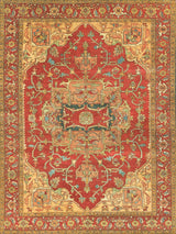 Exquisite Rugs Antique Weave Serapi Hand Knotted New Zealand Wool in 8144 Rust/Gold 10' x 14' Area Rug