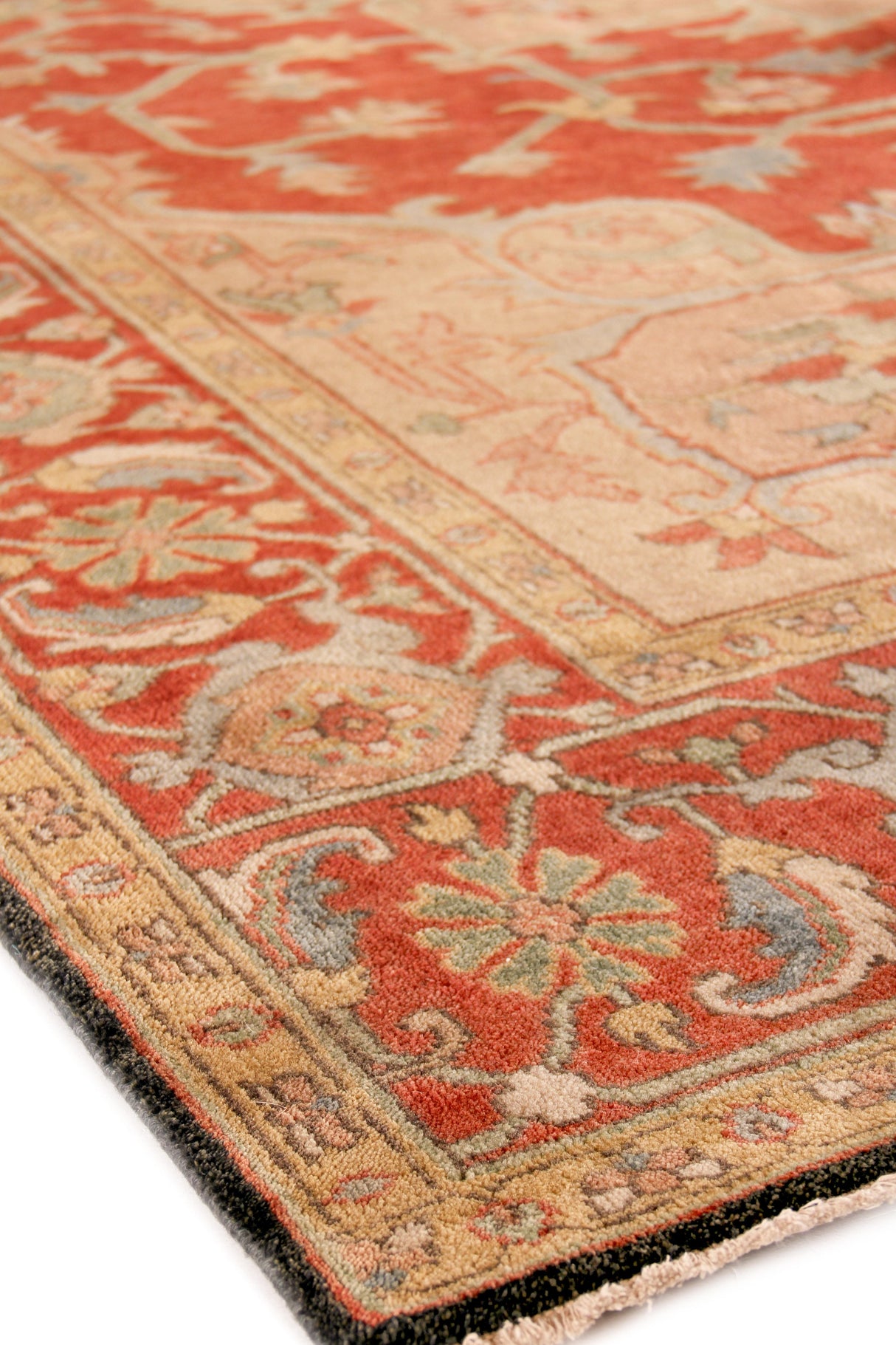 Exquisite Rugs Antique Weave Serapi Hand Knotted New Zealand Wool in 8144 Rust/Gold 12' x 15' Area Rug