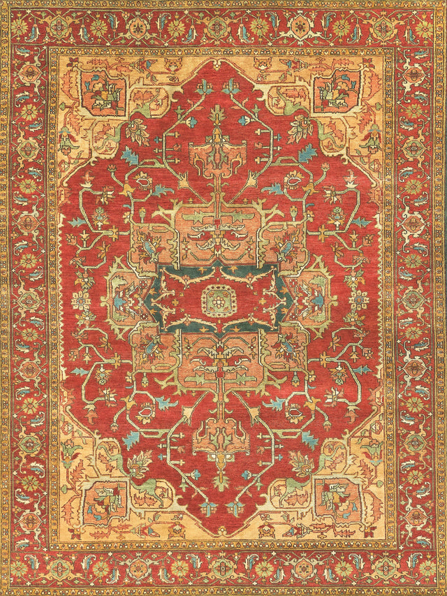 Exquisite Rugs Antique Weave Serapi Hand Knotted New Zealand Wool in 8144 Rust/Gold 12' x 18' Area Rug