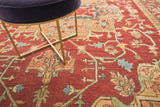 Exquisite Rugs Antique Weave Serapi Hand Knotted New Zealand Wool in 8144 Rust/Gold 12' x 18' Area Rug