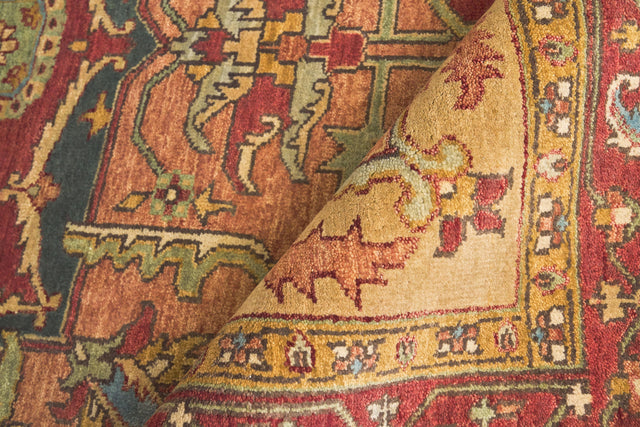 Exquisite Rugs Antique Weave Serapi Hand Knotted New Zealand Wool in 8144 Rust/Gold 14' x 18' Area Rug