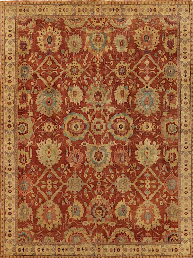 Exquisite Rugs Antique Weave Serapi Hand Knotted New Zealand Wool in 8340 Red/Ivory 10' x 14' Area Rug