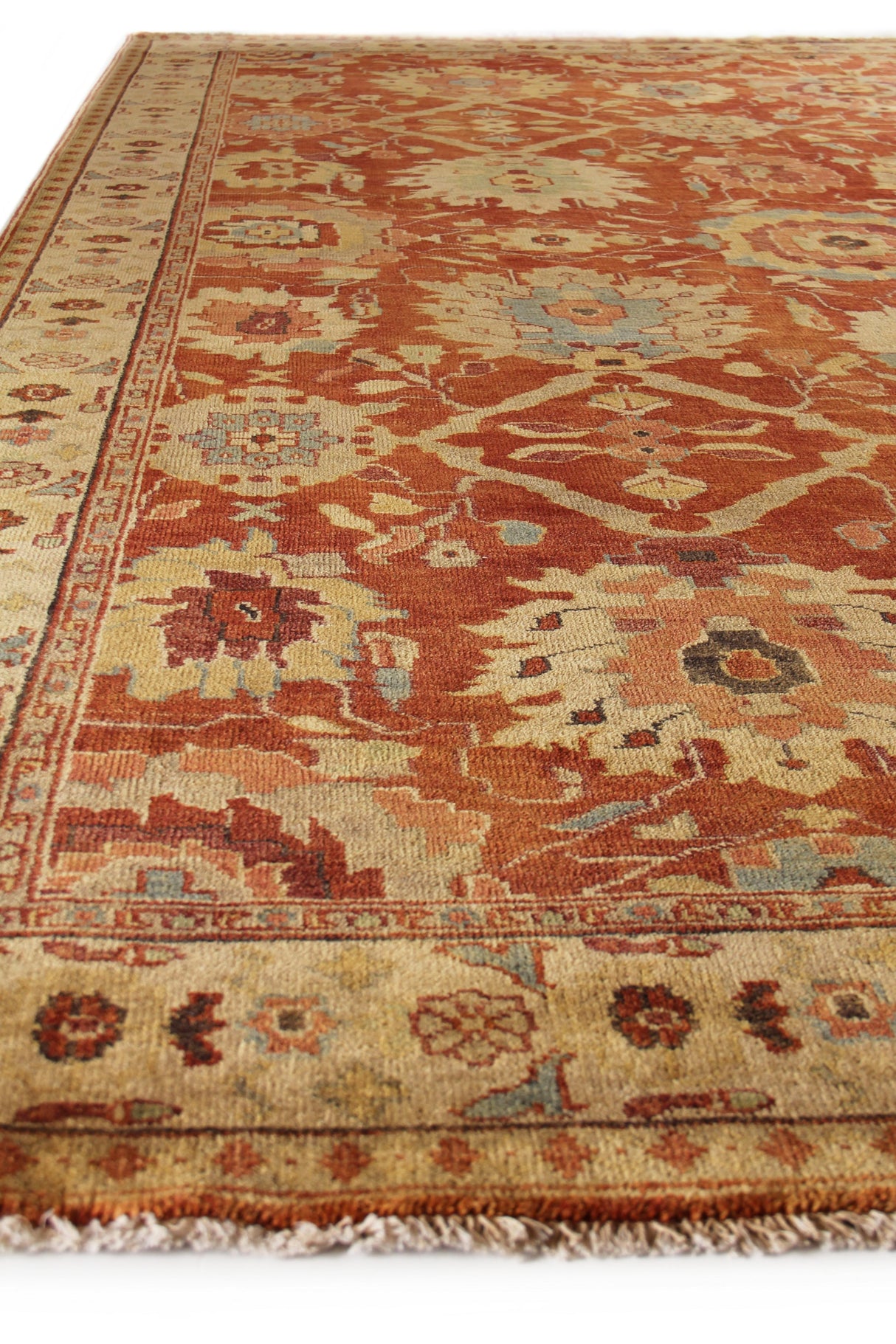 Exquisite Rugs Antique Weave Serapi Hand Knotted New Zealand Wool in 8340 Red/Ivory 6' x 9' Area Rug