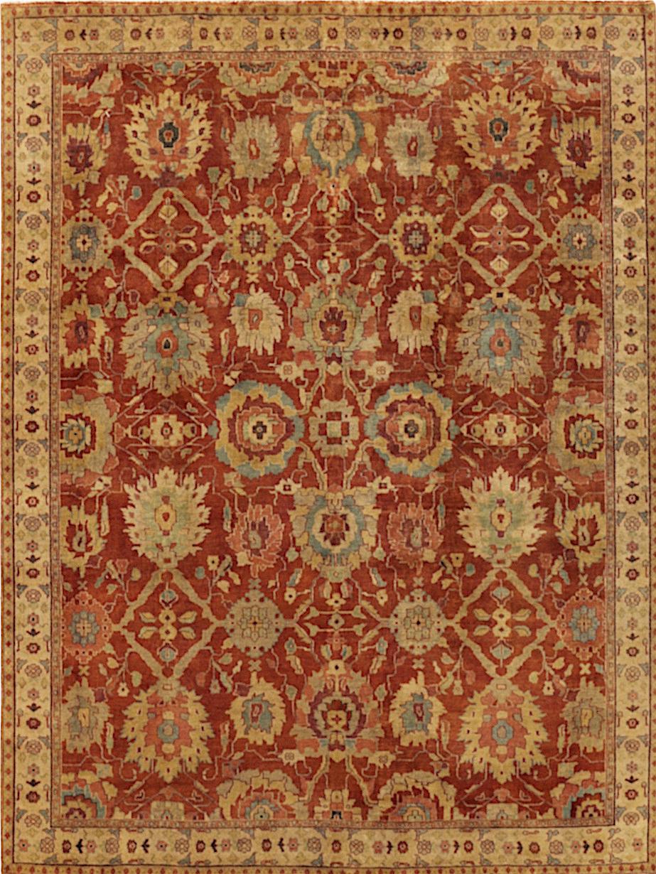 Exquisite Rugs Antique Weave Serapi Hand Knotted New Zealand Wool in 8340 Red/Ivory 6' x 9' Area Rug