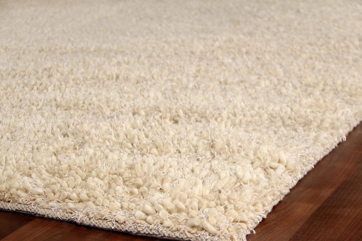 Exquisite Rugs Sumo Shag Hand Loomed New Zealand Wool in 9157 Ivory 9.5' x 13.5' Area Rug