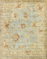 Exquisite Rugs Antique Weave Oushak Hand Knotted New Zealand Wool in 9161 Dark Blue/Beige 14' x 18' Area Rug