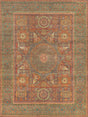 Exquisite Rugs Mamluk Hand Knotted New Zealand Wool in 9205 Rust/Green 9' x 12' Area Rug