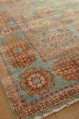 Exquisite Rugs Mamluk Hand Knotted New Zealand Wool in 9404 Green/Light Blue 9' x 12' Area Rug