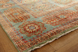 Exquisite Rugs Mamluk Hand Knotted New Zealand Wool in 9404 Green/Light Blue 9' x 12' Area Rug