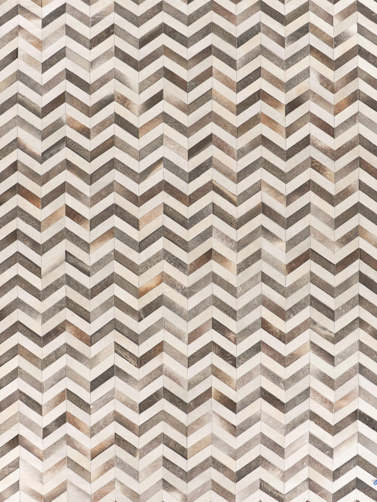 Exquisite Rugs Natural Hide Handmade Leather Hide in 9762 White/Gray 8' x 11' Area Rug