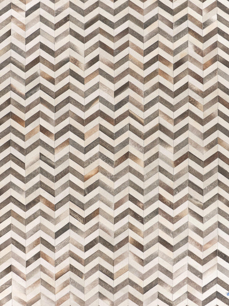 Exquisite Rugs Natural Hide Handmade Leather Hide in 9762 White/Gray 9.5' x 13.5' Area Rug