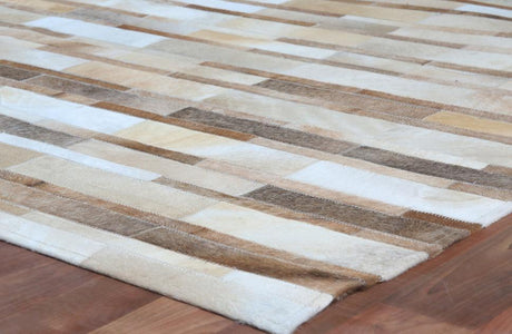 Exquisite Rugs Natural Hide Handmade Leather Hide in 9784 Beige 13.5' x 17.5' Area Rug