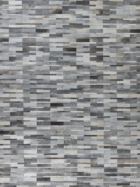 Exquisite Rugs Natural Hide Hand-stitched Leather Hide 9785 Gray 8' x 10.5' Area Rug