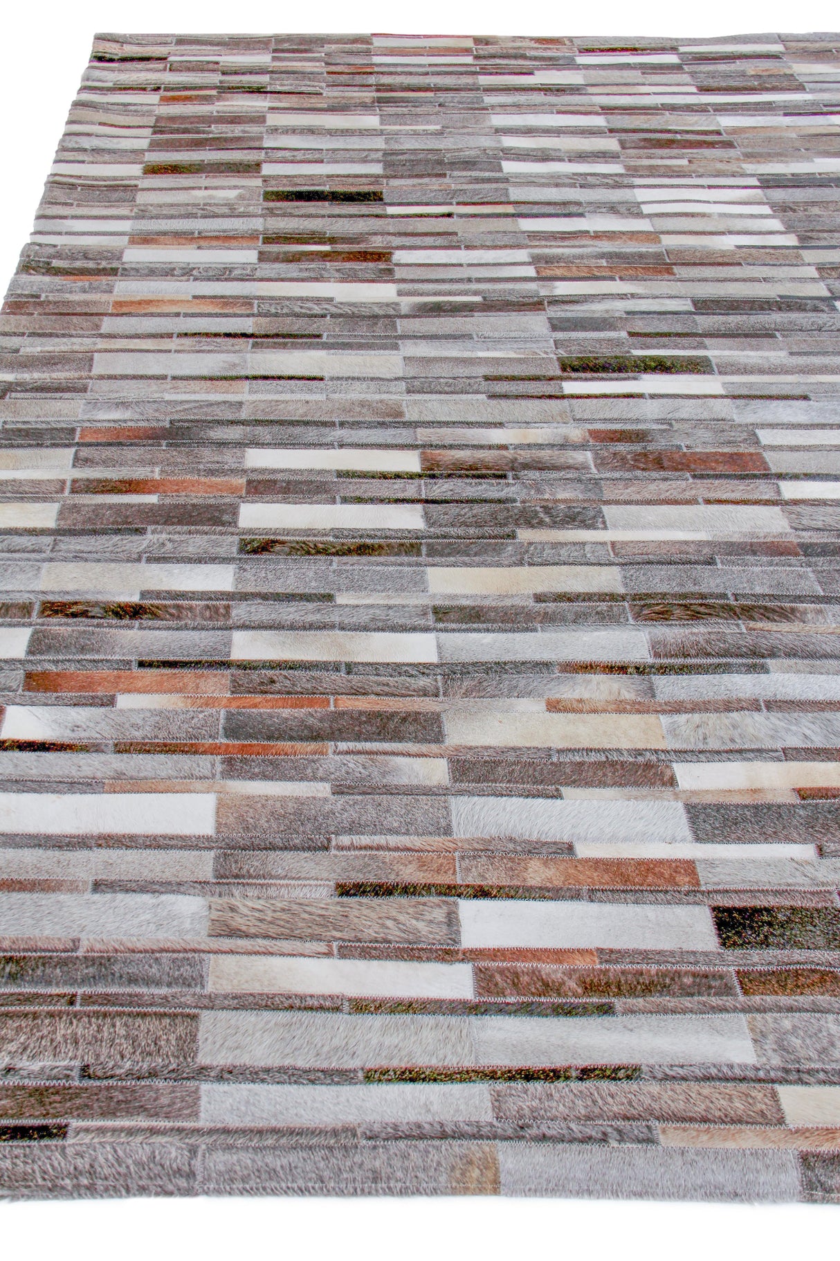 Exquisite Rugs Natural Hide Hand-stitched Leather Hide 9785 Gray 8' x 10.5' Area Rug