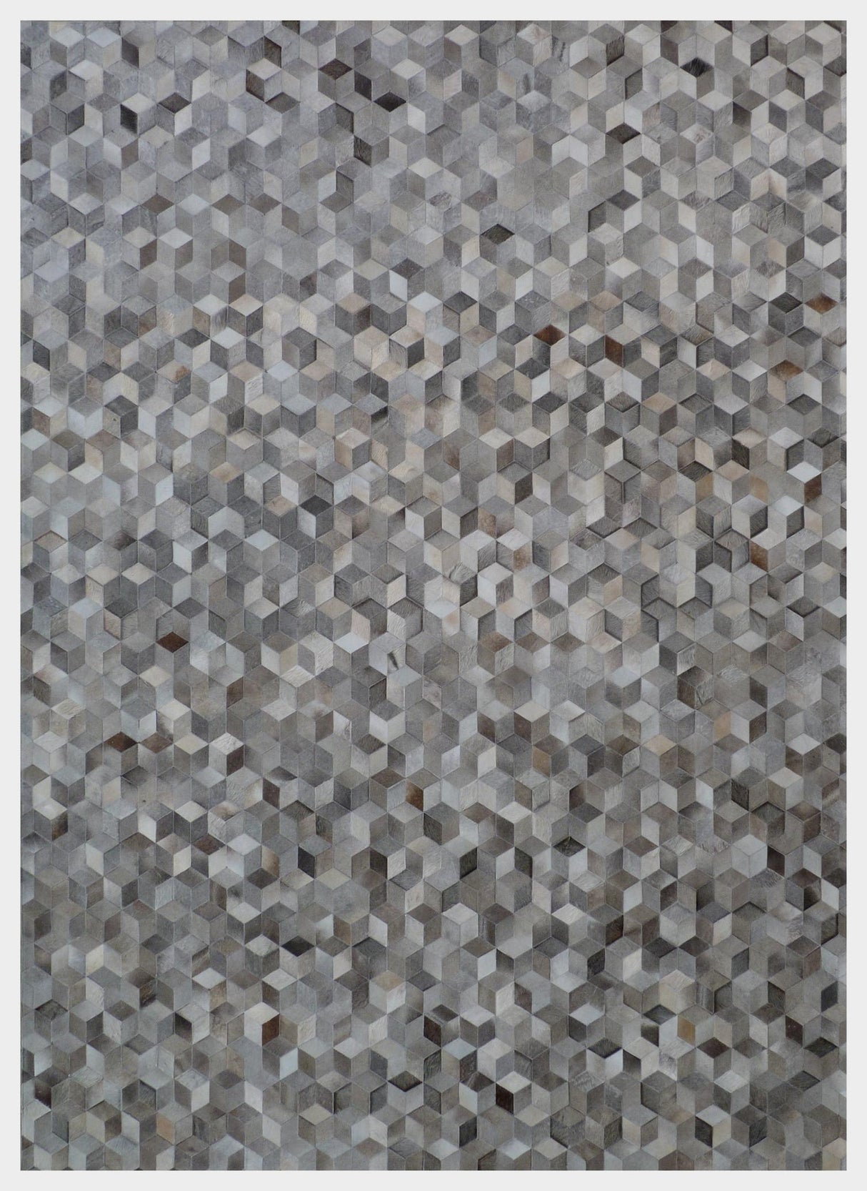 Exquisite Rugs Natural Hide Handmade Leather Hide in 9817 Silver 9.5' x 13.5' Area Rug