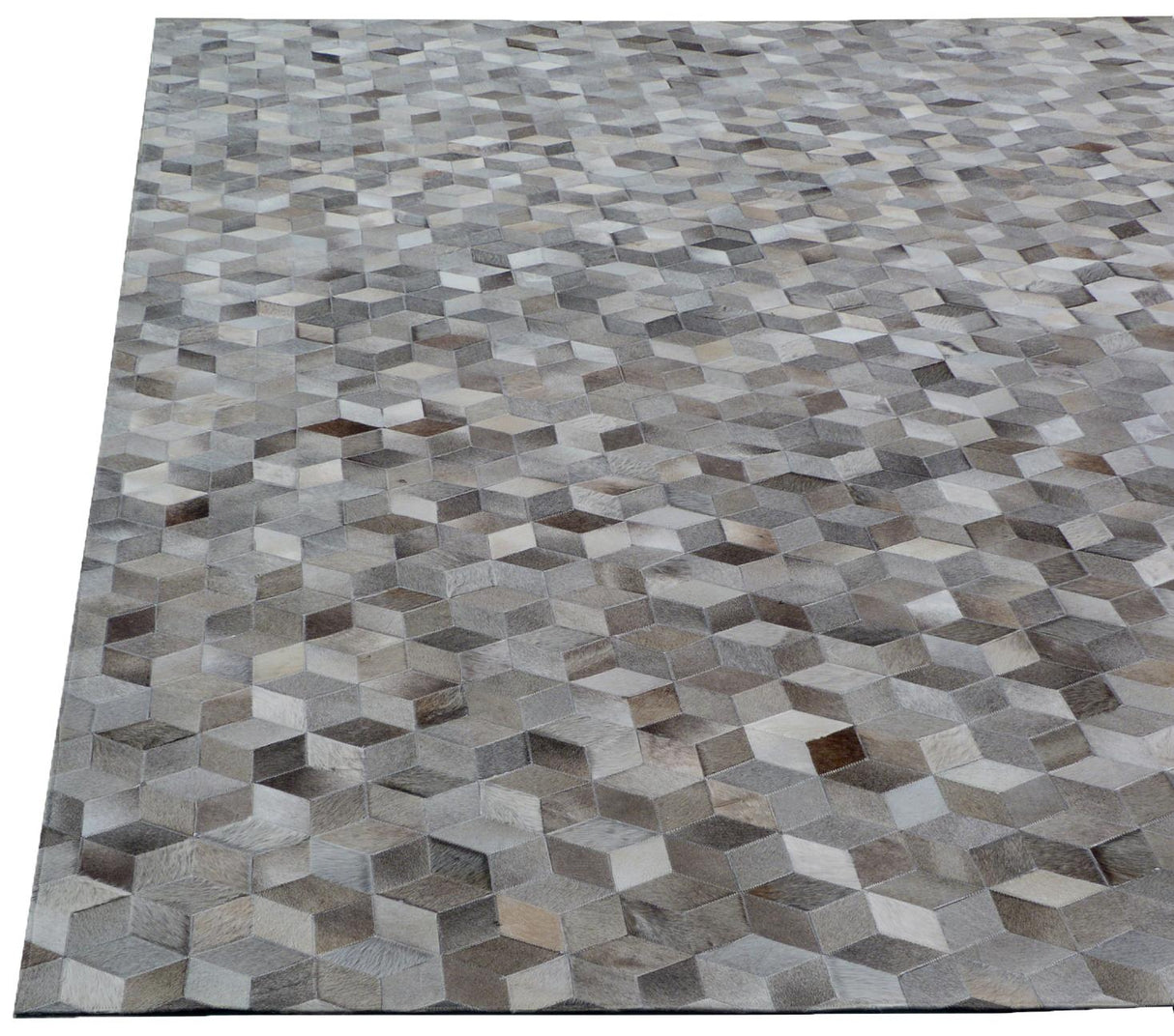 Exquisite Rugs Natural Hide Handmade Leather Hide in 9817 Silver 9.5' x 13.5' Area Rug