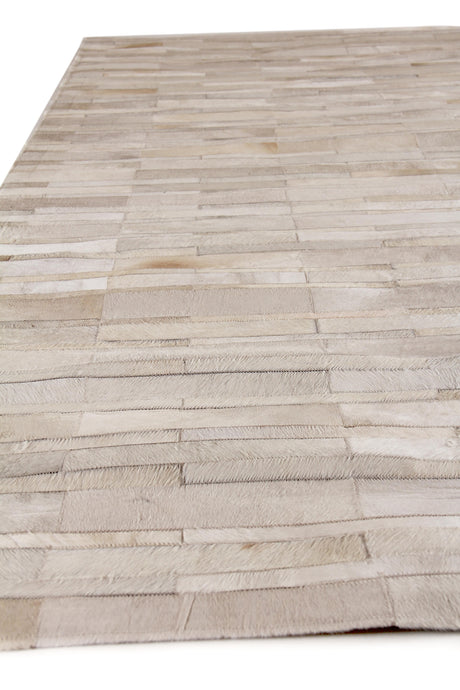 Exquisite Rugs Natural Hide Handmade Leather Hide in 9823 Ivory/Beige/Multi 8' x 10' Area Rug