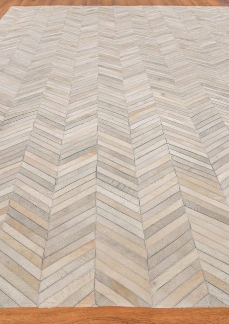 Exquisite Rugs Natural Hide Handmade Leather Hide in 9904 Silver 11.5' x 14.5' Area Rug