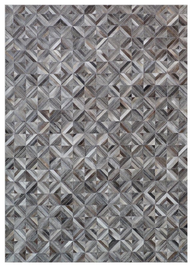 Exquisite Rugs Natural Hide Handmade Leather Hide in 9933 Silver 11.5' x 14.5' Area Rug