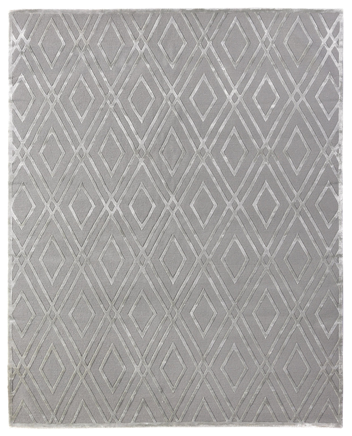 Exquisite Rugs Metro Velvet Hand Knotted Wool/Viscose in 9958 Silver 6' x 9' Area Rug