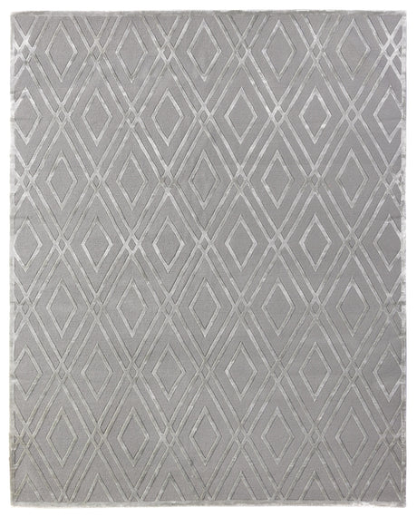 Exquisite Rugs Metro Velvet Hand Knotted Wool/Viscose in 9958 Silver 6' x 9' Area Rug