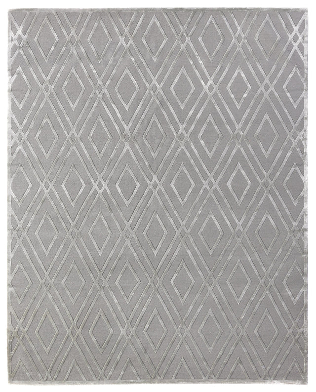 Exquisite Rugs Metro Velvet Hand Knotted Wool/Viscose in 9958 Silver 6' x 9' Area Rug