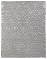 Exquisite Rugs Metro Velvet Hand Knotted Wool/Viscose in 9958 Silver 8' x 10' Area Rug