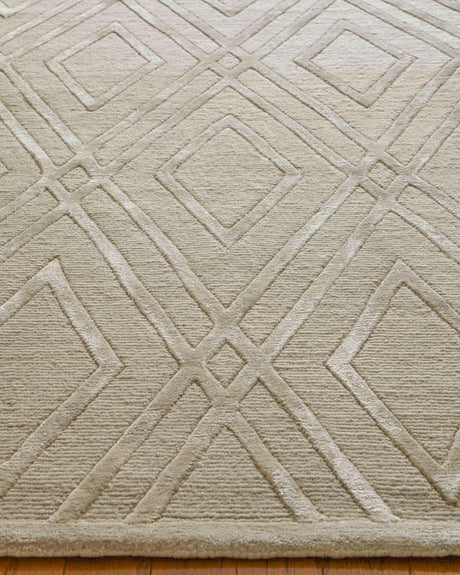 Exquisite Rugs Metro Velvet Hand Knotted Wool/Viscose in 9959 Light Beige 12' x 15' Area Rug