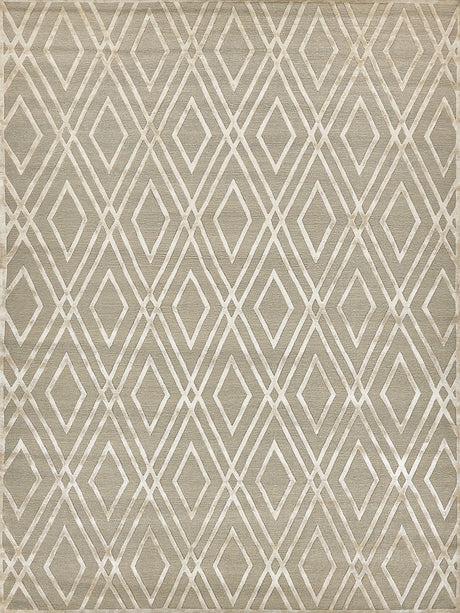 Exquisite Rugs Metro Velvet Hand Knotted Wool/Viscose in 9959 Light Beige 8' x 10' Area Rug