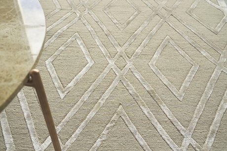 Exquisite Rugs Metro Velvet Hand Knotted Wool/Viscose in 9959 Light Beige 8' x 10' Area Rug