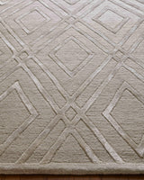 Exquisite Rugs Metro Velvet Hand Knotted Wool/Viscose in 9959 Light Beige 9' x 12' Area Rug