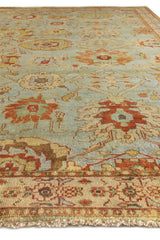 Exquisite Rugs Antique Weave Serapi Hand Knotted New Zealand Wool in 9973 Light Blue/Ivory 10' x 14' Area Rug