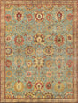 Exquisite Rugs Antique Weave Serapi Hand Knotted New Zealand Wool in 9973 Light Blue/Ivory 9' x 12' Area Rug