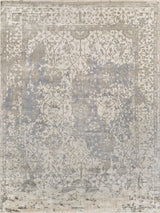 Exquisite Rugs Antique Weave Bamboo Hand Knotted Bamboo Silk in 9980 Silver 10' x 14' Area Rug
