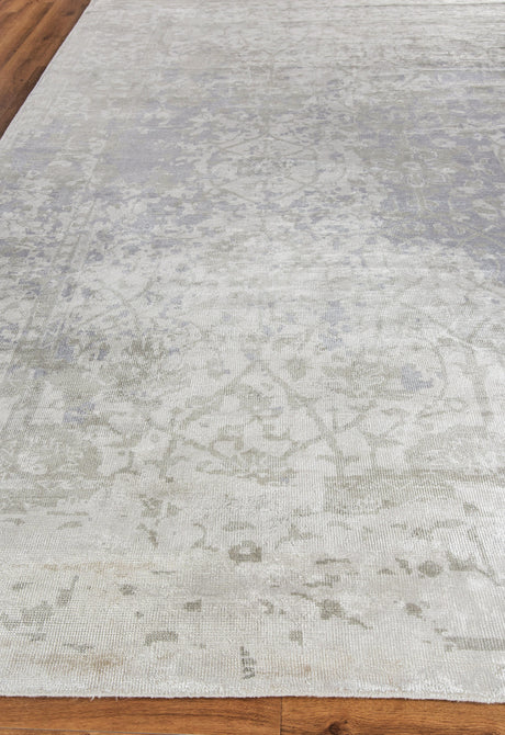 Exquisite Rugs Antique Weave Bamboo Hand Knotted Bamboo Silk in 9980 Silver 10' x 14' Area Rug