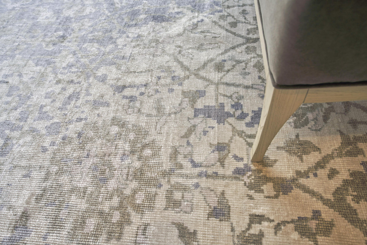 Exquisite Rugs Antique Weave Bamboo Hand Knotted Bamboo Silk in 9980 Silver 12' x 15' Area Rug