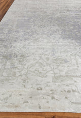 Exquisite Rugs Antique Weave Bamboo Hand Knotted Bamboo Silk in 9980 Silver 6' x 9' Area Rug